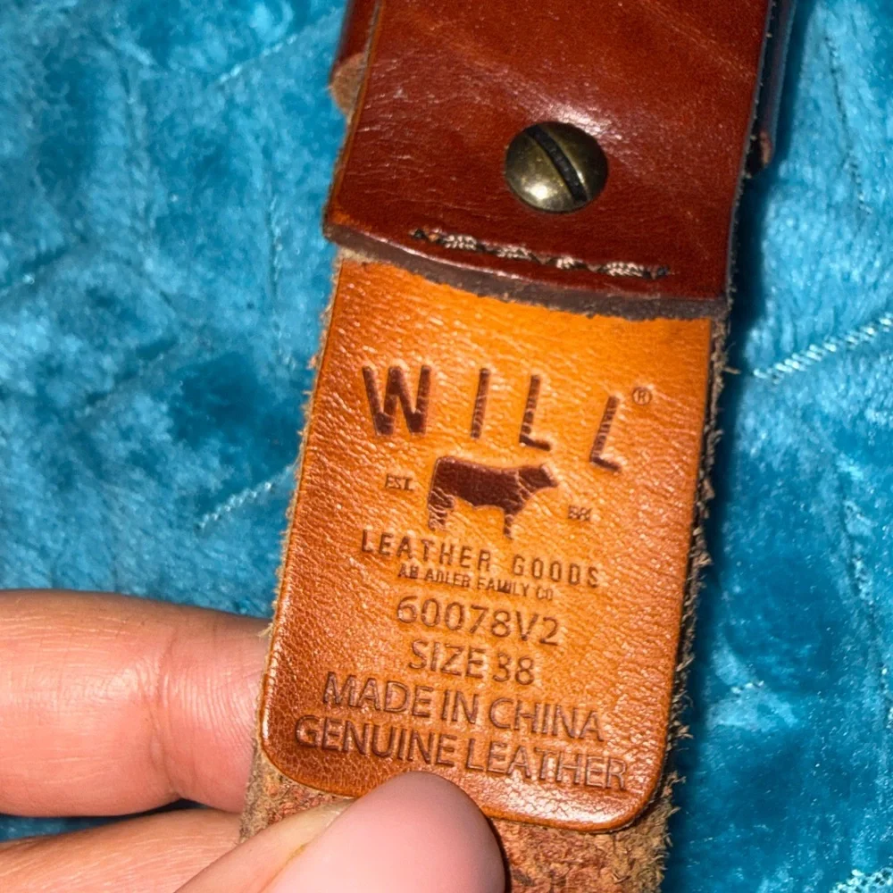 Will Leather Goods Men's Brown Leather Belt - 38